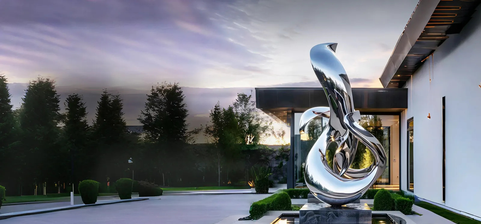 Kualitas patung luar ruangan stainless steel pabrik